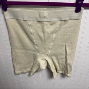 Skims Ribbed Boxer Shorts Bone Small